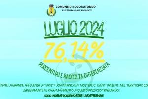 PERCENTUALE RACCOLTA DIFFERENZIATA LUGLIO 2024