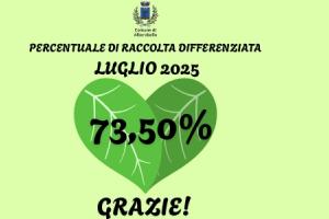 PERCENTUALE RACCOLTA DIFFERENZIATA LUGLIO 2025