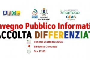 CONVEGNO PUBBLICO INFORMATIVO: RACCOLTA DIFFERENZIATA