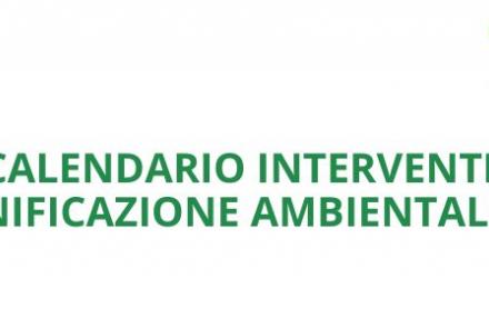 CALENDARIO INTERVENTO SANIFICAZIONE 2025