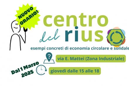 CAMBIA L'ORARIO DI APERTURA DEL CENTRO DEL RIUSO