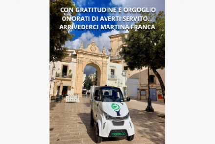 Con gratitudine e orgoglio onorati di averti servito... arrivederci Martina Franca